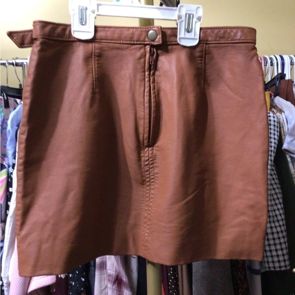 Free People Midnight Magic Faux Leather Miniskirt #0024